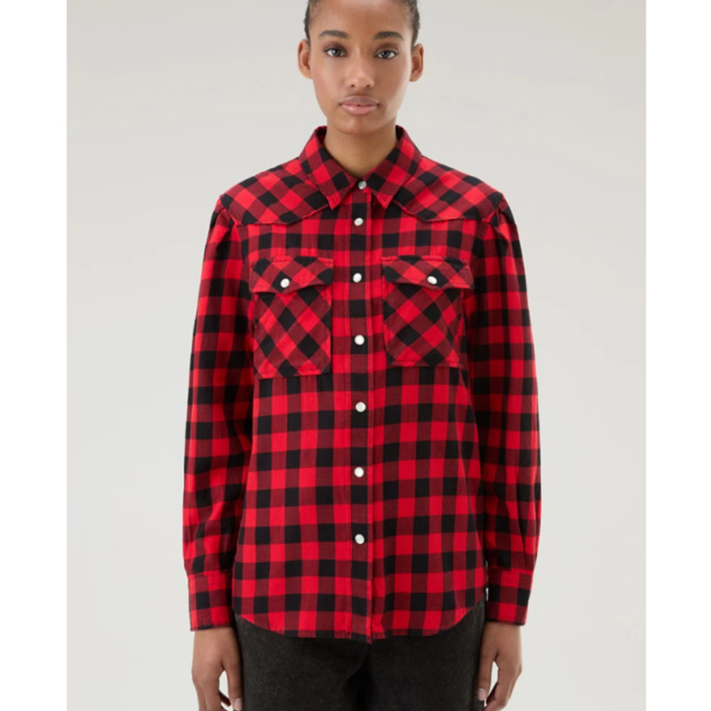 Woolrich Red and Black Buffalo Pemberton Flannel  Small